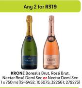 Krone Borealis Brut, Rose Brut, Nectar Rose Demi Sec Or Nectar Demi Sec-For Any 2 x 750ml