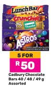 Cadbury Chocolate Bars Assorted-For 5 x 40g/48g/49g