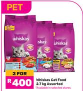 Whiskas Cat Food Assorted-For 2 x 2.7Kg
