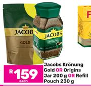 Jacobs Kronung Gold Or Origins Jar 200g Or Refill Pouch 230g-Each