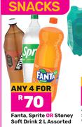 Fanta, Sprite Or Stoney Soft Drink Assorted-For 4 x 2L