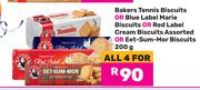 Bakers Tennis Biscuits Or Blue Label Marie Biscuits Or Red Label Cream Biscuits 200g-For 4