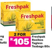 Freshpak Rooibos Tagless Teabags-For 2 x 80g