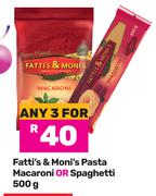Fatti's & Moni's Pasta Macaroni Or Spaghetti-For 3 x 500g