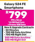 2 x Samsung Galaxy S24 FE Smartphone-On 1.4GB Red Core & Promo 1GB Data