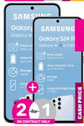 2 x Samsung Galaxy S24 FE Smartphone-On 1.4GB Red Core & Promo 1GB Data