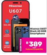 Hisense U607 Black 4G 8GB Smartphone-Each