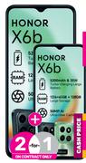 2 x Honor X6b Smartphone-On Red Flexi160 & Promo 1GB Data