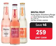 Brutal Fruit Ruby Apple, Strawberry Rouge Or Litchi Seche Spritzer NRBs-24 x 275ml Per Case
