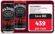 Jack Daniel's Coca Cola Or Coca Cola Zero Spirit Cooler Cans-24 x 300ml Per Case