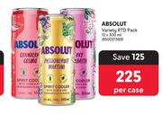Absolut Variety RTD Pack-12 x 300ml Per Case