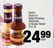 Steers Sauce Or Salad Dressing Or Burger Relish 375ml-Each
