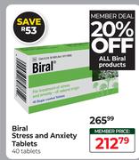 Biral Stress And Anxiety Tablets-40 Tablets