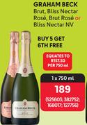 Graham Beck Brut, Bliss Nectar Rose, Brut Rose Or Bliss Nectar NV-750ml