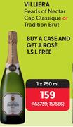 Villiera Pearls Of Nectar Cap Classique Or Tradition Brut-750ml