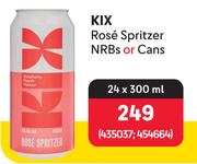 KIX Rose Spritzer NRBs Or Cans-24 x 300ml