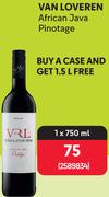 Van Loveren African Java Pinotage-750ml