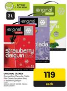 Original Shaken Cosmopilitan, Margarita, Mojito, Pina Colado, Singapore Sling-2L Each