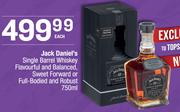 Jack Daniels Single Barrel Whisky Flavourful & Balanced, Sweet Forward Or Full Bodied & Robust-750ml