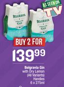 Belgravia Gin With Dry Lemon (All Variants) Handies 6 x 275ml-For 2 Packs