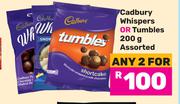 Cadbury Whispers Or Tumbles Assorted-For Any 2 x 200g