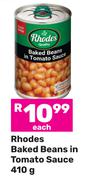 Rhodes Baked Beans In Tomato Beans In Tomato Sauce-410g Each