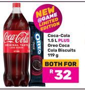 Coca-Cola 1.5Ltr Plus Oreo Coca Cola Biscuits 119g-For Both 