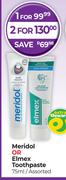 Meridol Or Elmex Toothpaste Assorted-For 2 x 75ml