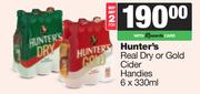 Hunter's Real Dry Or Gold Cider Handies-For 2 x 6 x 330ml