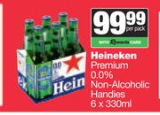 Heineken Premium 0.0% Non Alcoholic Handies-6 x 330ml