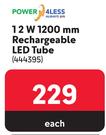 Power 4Less 12W 1200mm Rechargeable LED Tube 444395-Each