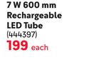 Power 4Less 7W 600mm Rechargeable LED Tube 444397-Each