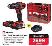 Einhell 18V Li-Ion Impact Drill Kit 460245-Per Kit