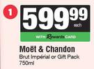 Moet & Chandon Brut Imperial Or Gift Pack-750ml Each