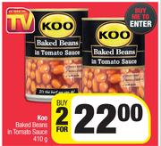 Koo Baked Beans In Tomato Sauce-For 2 x 410g