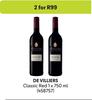 De Villiers Classic Red-For 2 x 750ml