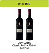 De Villiers Classic Red-For 2 x 750ml