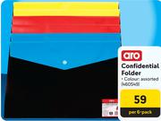 Aro Confidential Folder 460549-Per 6-Pack
