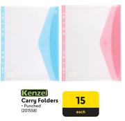 Kenzel Punched Carry Folders 201558-Each