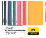 Bantex A4 PP Quotation Folders-Per 10-Pack