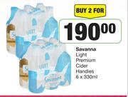 Savanna Light Premium Cider Handies-For 2 x 6 x 330ml