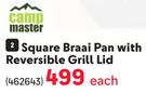 Campmaster Square Braai Pan With Reversible Grill Lid-Each