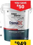 Fired Earth Damp-X 20L Black Rubberised Bitumen