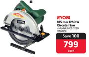 Ryobi 185mm 1250W Circular Saw HCS-1250-Each