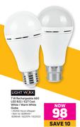 Lightworx 7W Rechargeable A60 LED B22/E27 Cool White/Warm White Globe-Each