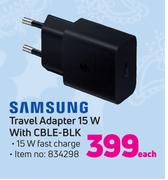 Samsung Travel Adapter 15W With CBLE-BLK-Each