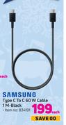 Samsung Type C To C 60W Cable 1M Black-Each