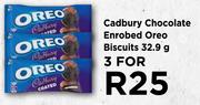 Cadbury Chocolate Enrobed Oreo Biscuits-For 3 x 32.9g
