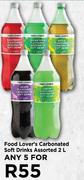 Food Lover's Carbonated Soft Drinks Assorted-For Any 5 x 2L