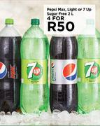 Pepsi Max, Light Or 7 Up Sugar Free-For 4 x 2L